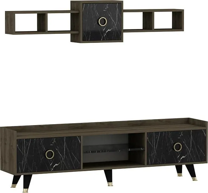 Komodë TV Skye Decor, ngjyrë mermeri, rosa - 6