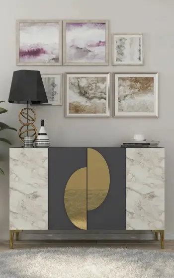 Konsol Skye Decor, Afra KM120, antracit, mermer Ephesus, ari