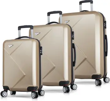 Set valixhesh (3 copë), ngjyrë ari, Zoozie Bags, 6790