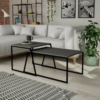 Set tavolinash kafeje Skye Decor, ngjyrë antracit