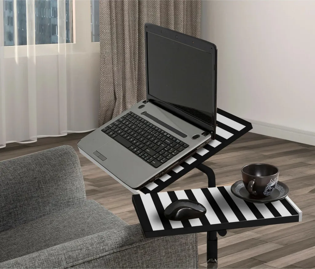 Tavolinë qëndrore për laptop, Skye Decor Glen 768, e bardhë, e zezë - 1