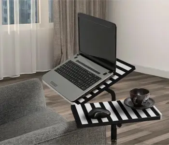 Tavolinë qëndrore për laptop, Skye Decor Glen 768, e bardhë, e zezë
