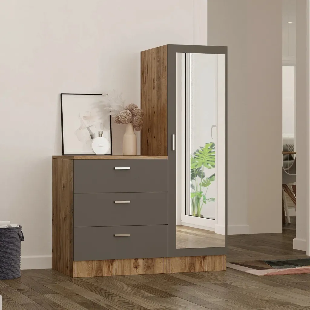 Dollap multifunksional Skye Decor, Cc6-Aa, ngjyrë pishë Atlantike dhe antracit - 1