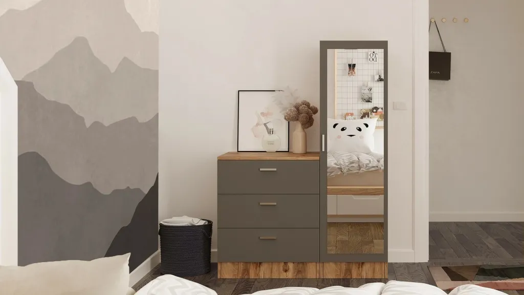 Dollap multifunksional Skye Decor, Cc6-Aa, ngjyrë pishë Atlantike dhe antracit - 3