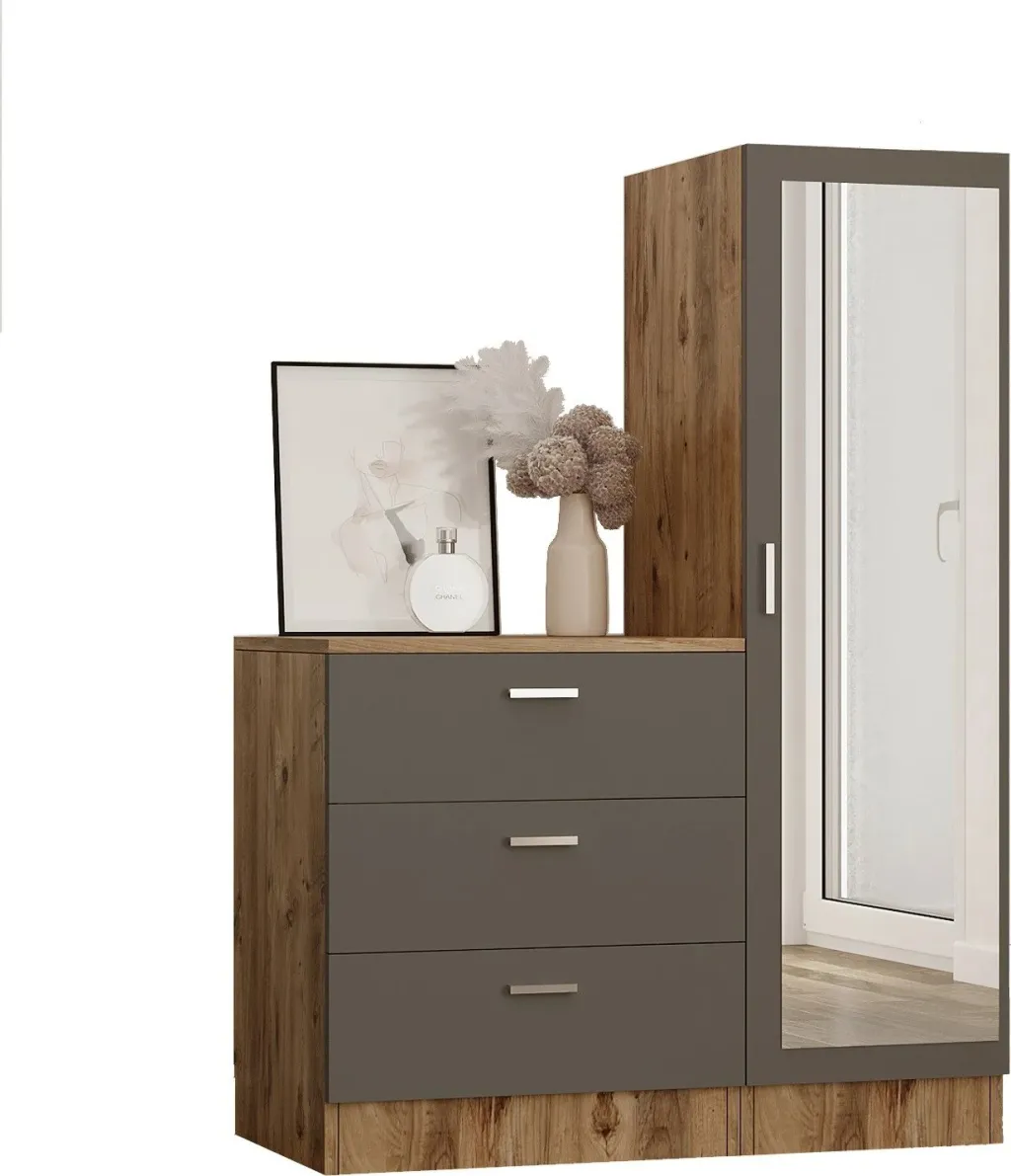 Dollap multifunksional Skye Decor, Cc6-Aa, ngjyrë pishë Atlantike dhe antracit - 5