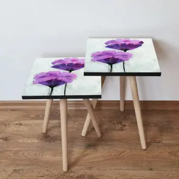 Set tavolinash të mbivendosura, Skye Decor, 2Shp311, ngjyrë vjollcë (2 copë)