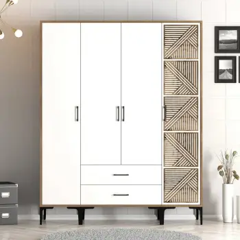 Dollap garderobe Skye Decor, ngjyrë arre dhe e bardhë, Kumsal STP