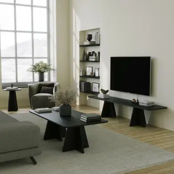 Set tavolinash kafeje Skye Decor, kërpudhë - e zezë