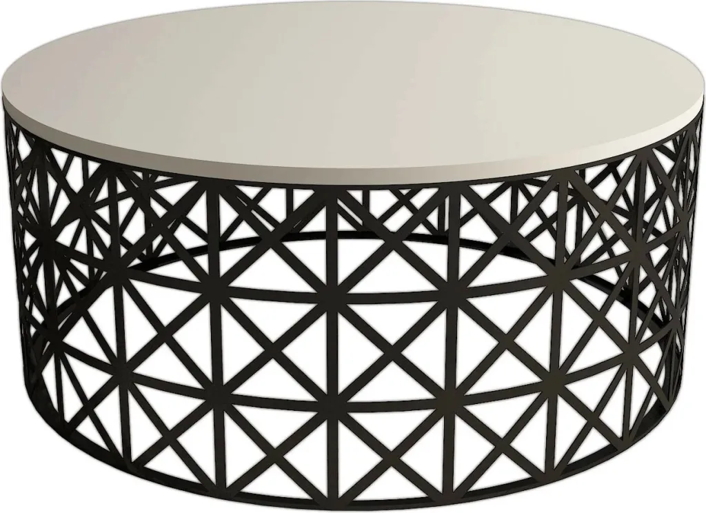 Tavolinë kafeje Skye Decor, metal ferforje, krem - 4