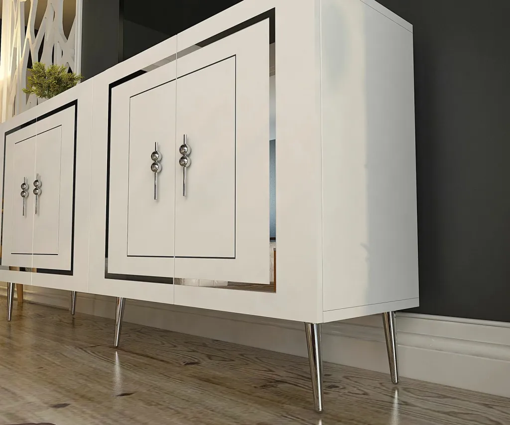 Konsol Skye Decor, Piero KB150, e bardhë, argjend - 3