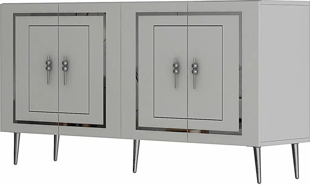 Konsol Skye Decor, Piero KB150, e bardhë, argjend - 4