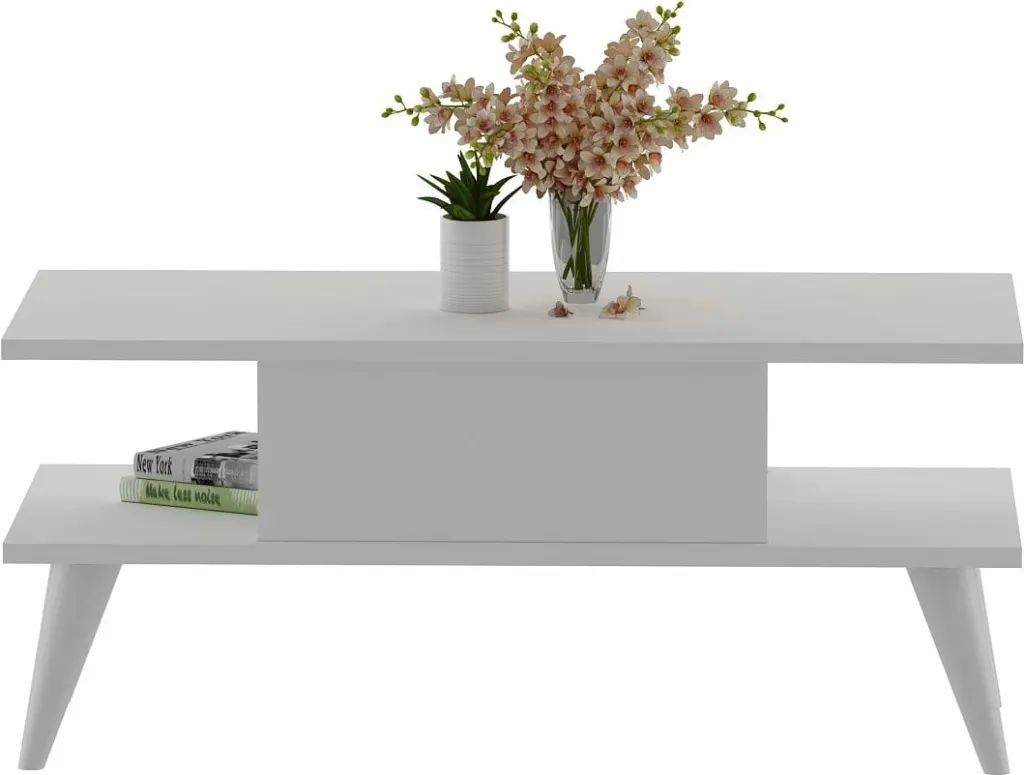 Tavolinë kafeje moderne, ngjyrë e bardhë, Skye Decor, Beta - 3