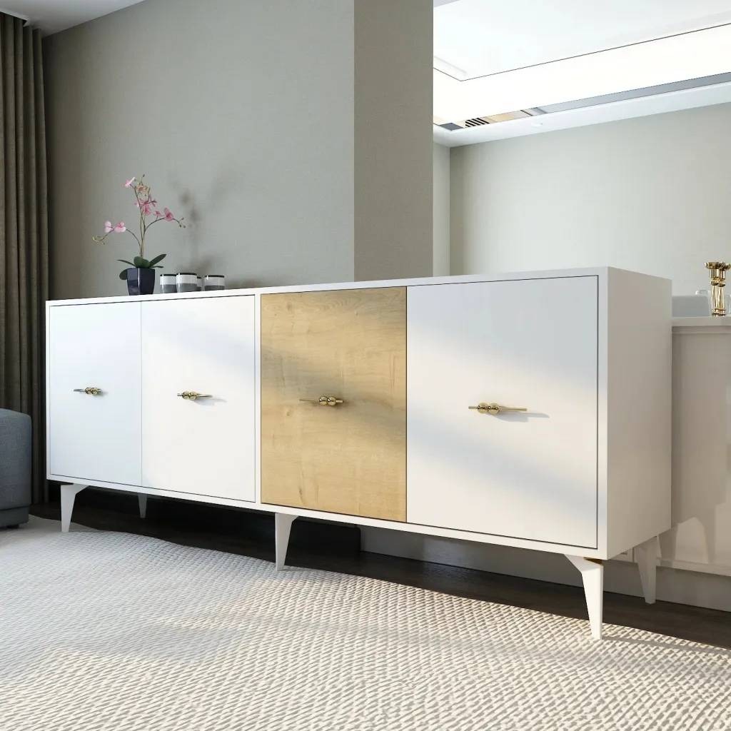 Konsol Skye Decor, e bardhë, lisi sapphire - 2