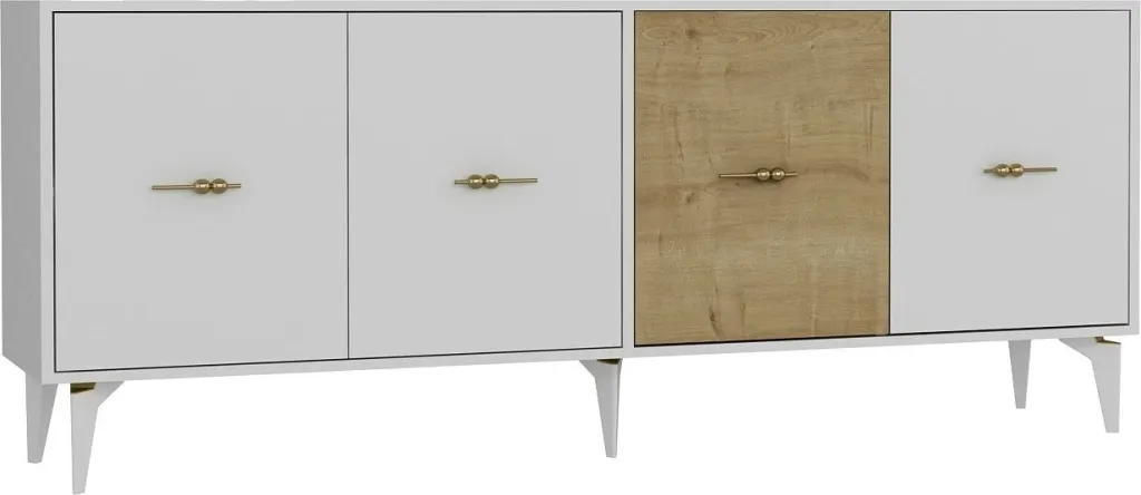Konsol Skye Decor, e bardhë, lisi sapphire - 4