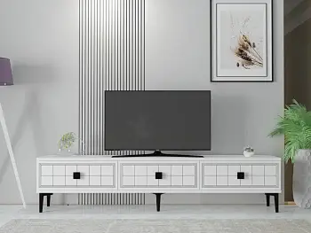 Komodë TV Skye Decor, Yuka 180, e bardhë