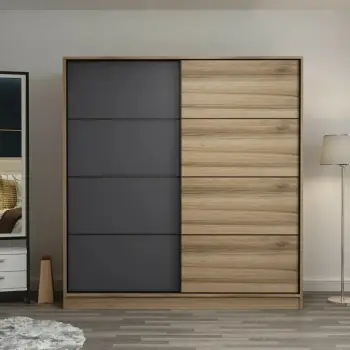 Dollap Skye Decor, ngjyrë dore dhe antracit, 220x210x60cm