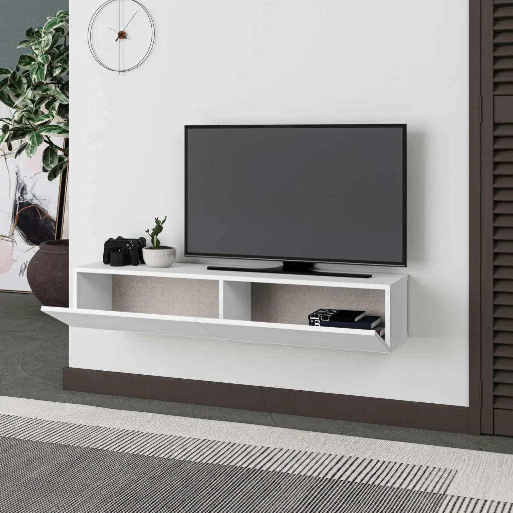 Komodë TV Skye Decor Francy 135, e bardhë - 2