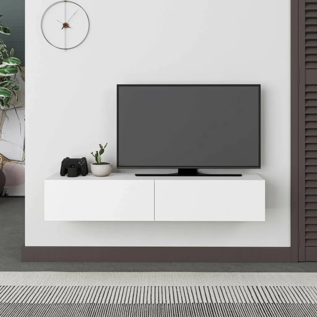 Komodë TV Skye Decor Francy 135, e bardhë - 3