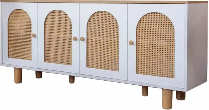 Konsol Skye Decor, bohem, e bardhë dhe lis - 11