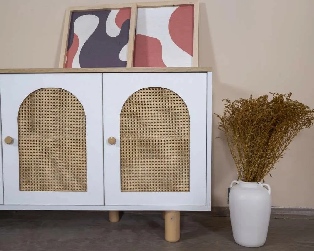 Konsol Skye Decor, bohem, e bardhë dhe lis - 7