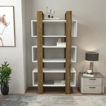 Raft librash Skye Decor, Reina, ngjyrë arre dhe e bardhë