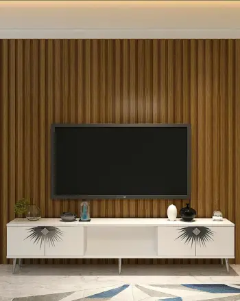 Komodë TV Skye Decor, e bardhë, argjend