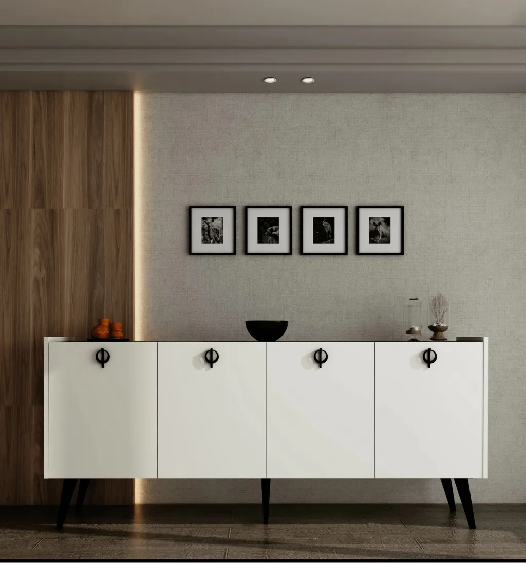 Konsol Skye Decor, ngjyrë e bardhë, Ay Tasi Kaya - 1