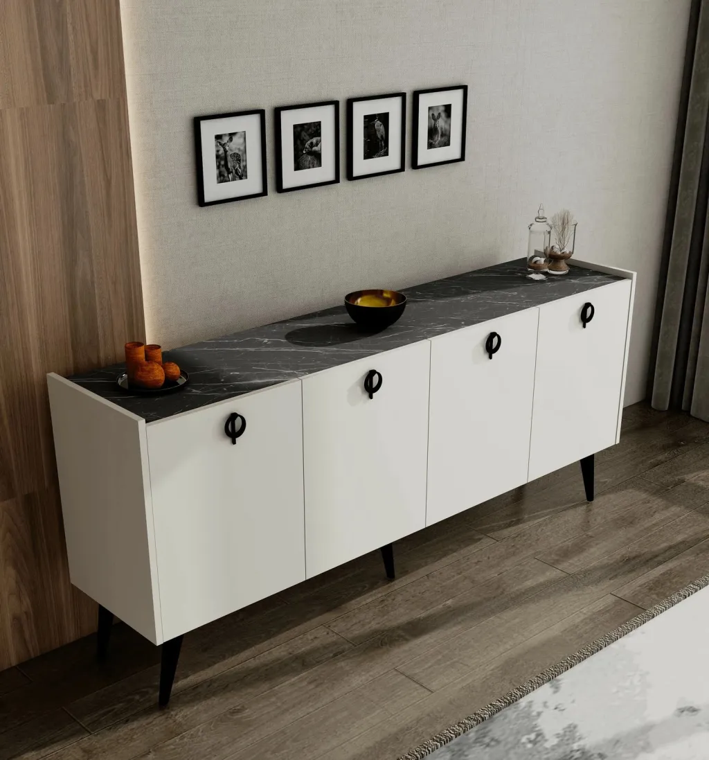 Konsol Skye Decor, ngjyrë e bardhë, Ay Tasi Kaya - 3