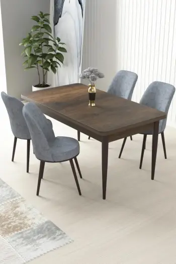 Tavolinë me karrige, 5 copë, Skye Decor, ngjyrë barok dhe gri