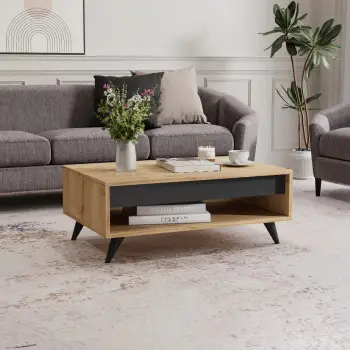 Tavolinë kafeje Skye Decor, ngjyrë lisi Sapphire Oak, Century