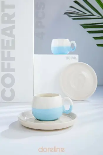 Set filxhanash kafeje (4 copë), Hermia Concept, ngjyrë kaltër, 96-359-3