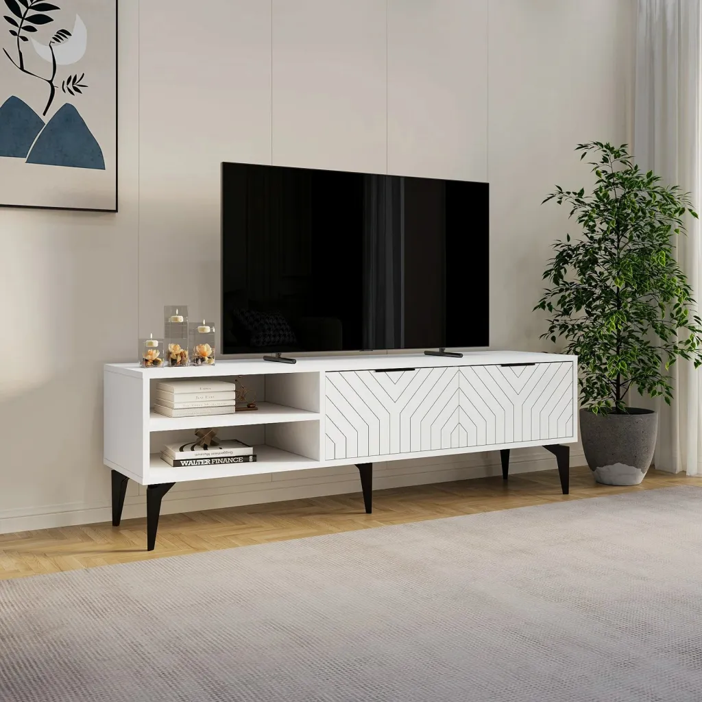 Komodë TV Skye Decor Regina, e bardhë - 2