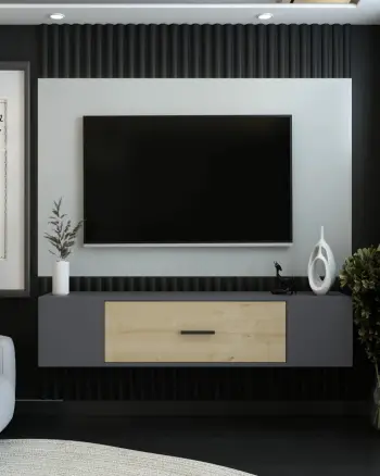 Komodë TV Skye Decor, antracit, lisi sapphire