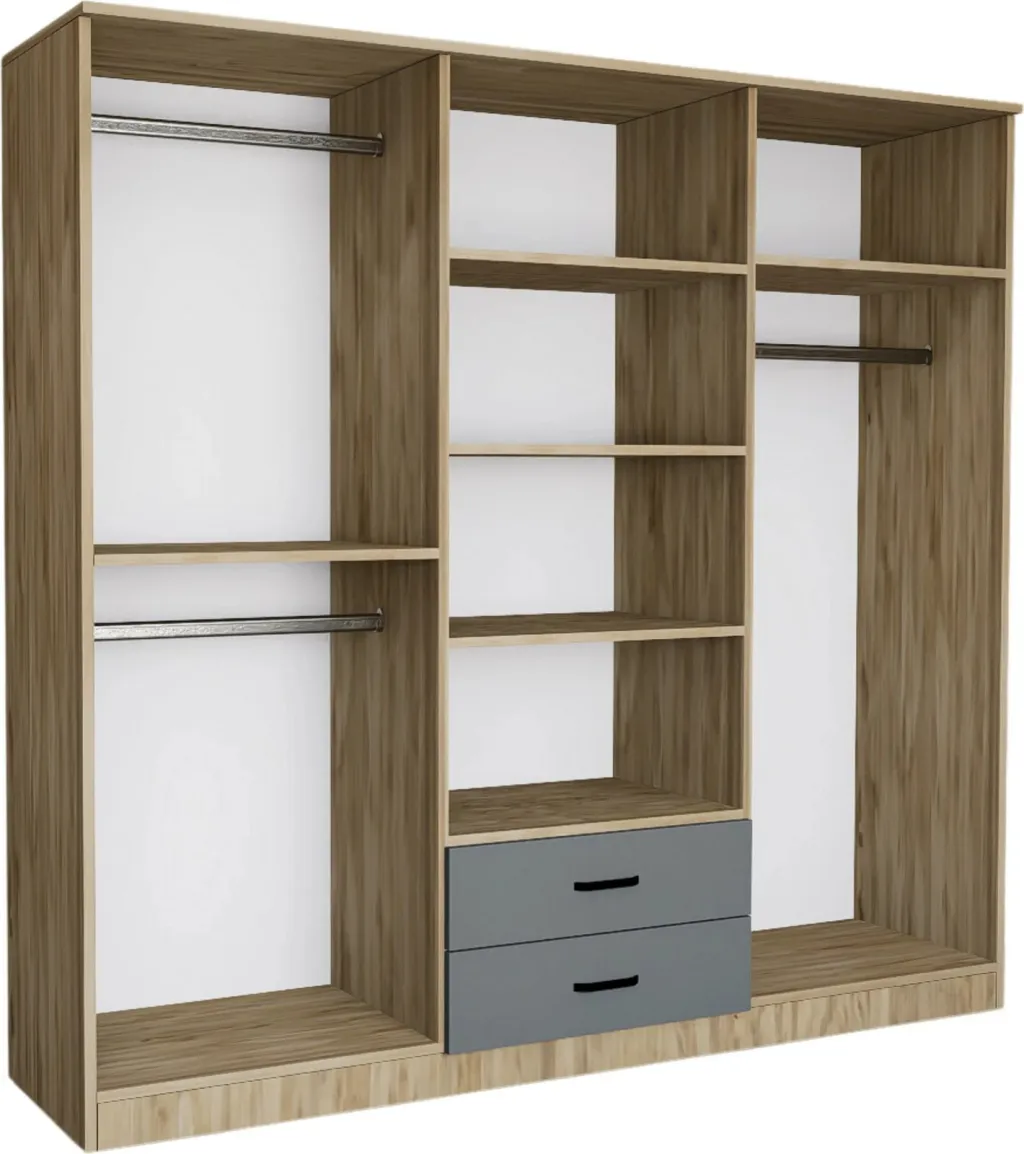 Dollap Skye Decor, ngjyrë gri dhe e bardhë, Yaman Luna - Fel 1600-65, 180x190x45 cm - 6