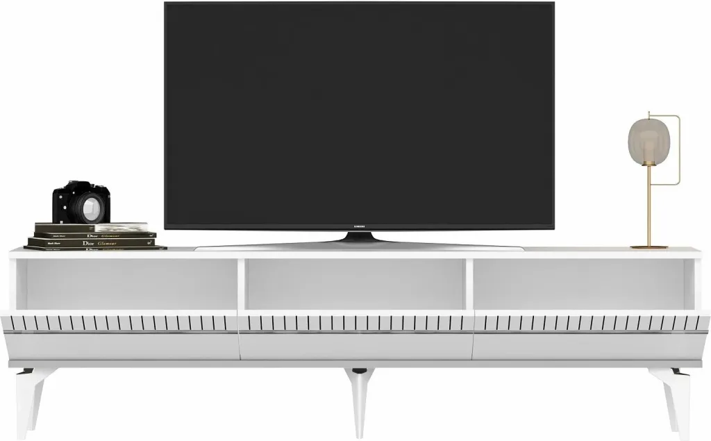 Komodë për TV, Skye Decor, ngjyrë e bardhë dhe argjend - 5