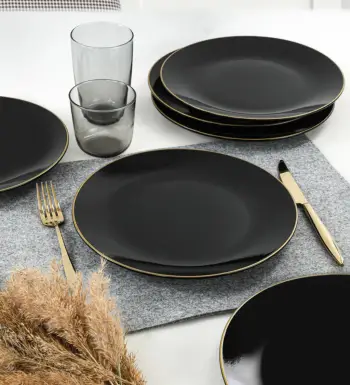 Set pjatash shërbimi (6 copë), Hermia Concept, ST040106F650A841600MAS3T00, ngjyrë e zezë