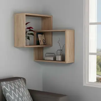 Raft muri Skye Decor, formë unazë, ngjyrë lisi Sonoma