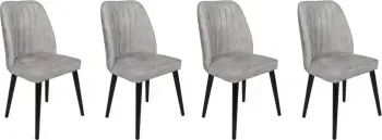Set karrigesh (4 copë), Skye Decor, Alfa-438 V4, gri dhe e zezë