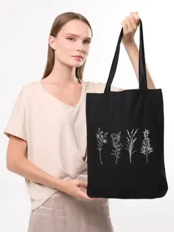 Qese tote Zoozie, e zezë, 35x40x8cm