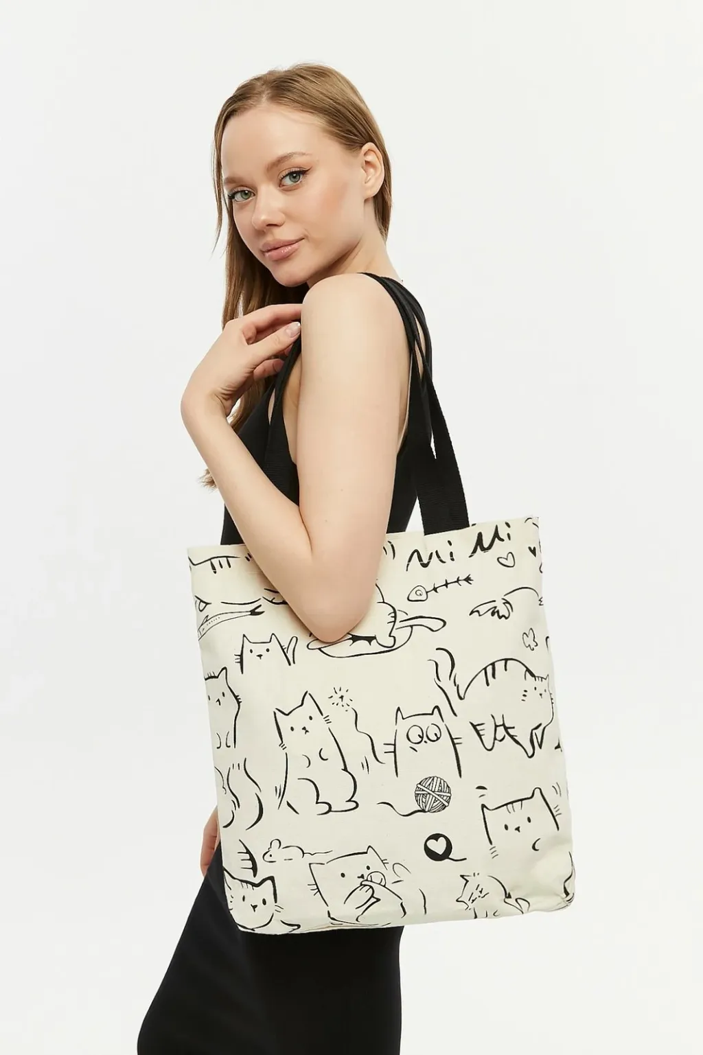 Çantë tote Zoozie Bags, krem e zezë, 2207 - 1