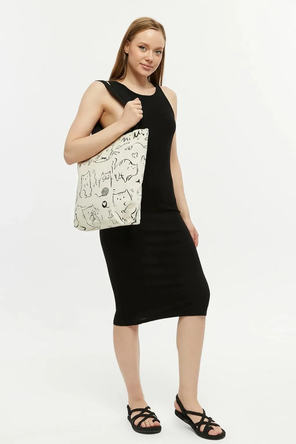 Çantë tote Zoozie Bags, krem e zezë, 2207 - 5
