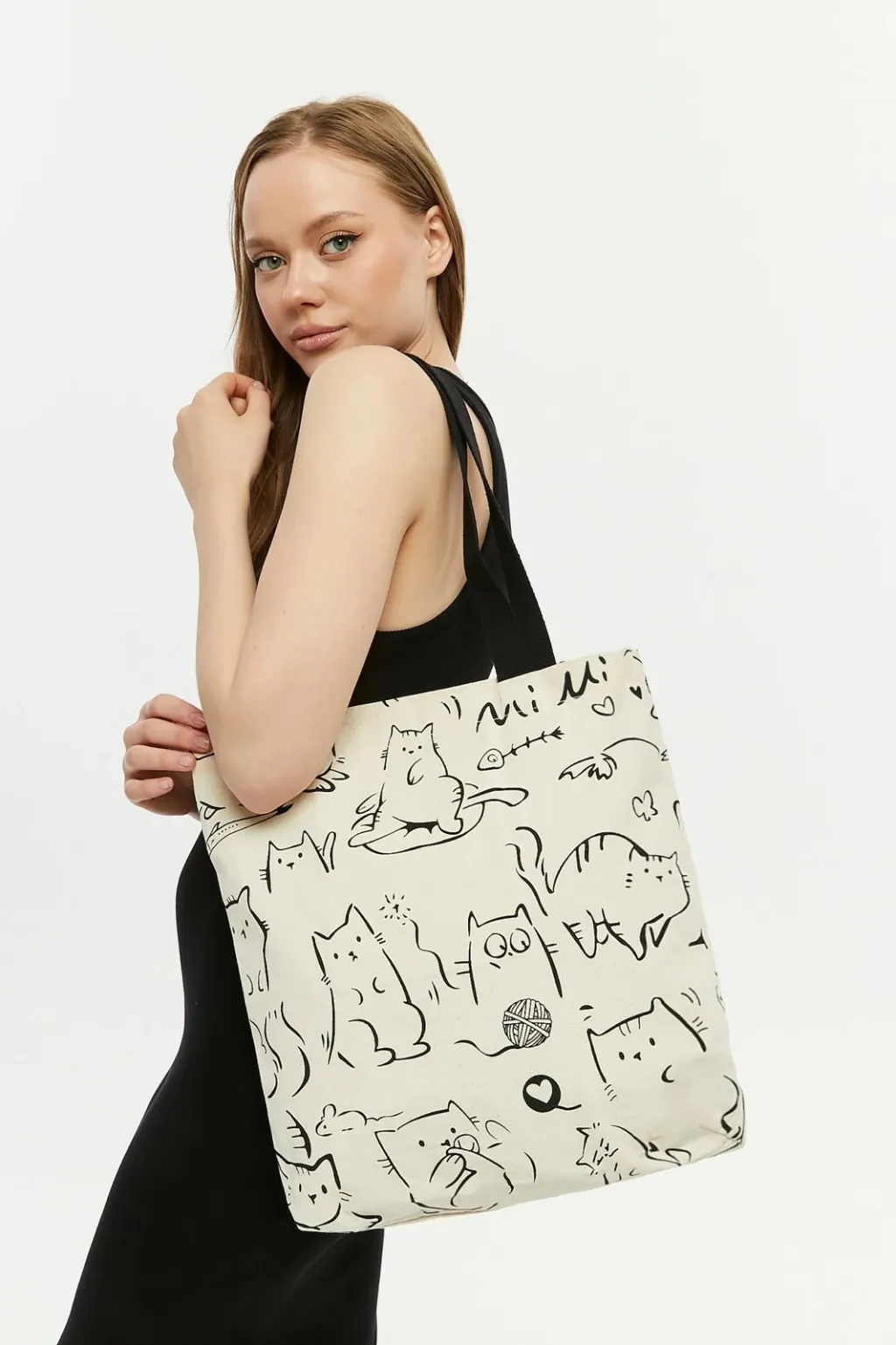 Çantë tote Zoozie Bags, krem e zezë, 2207 - 6