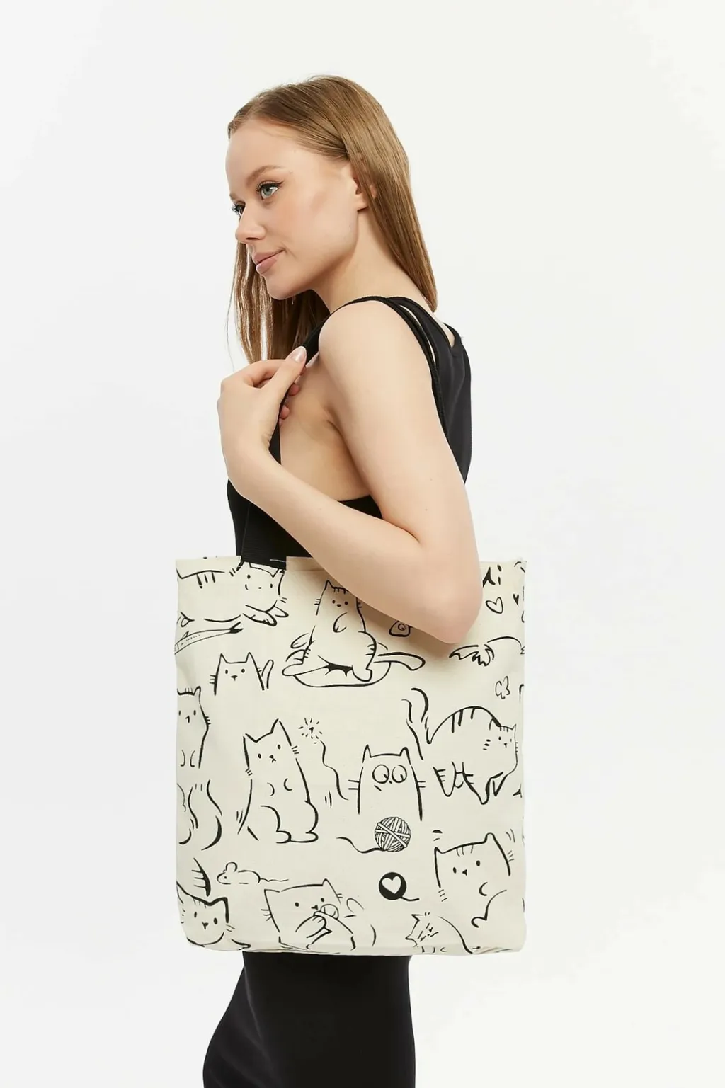 Çantë tote Zoozie Bags, krem e zezë, 2207 - 9
