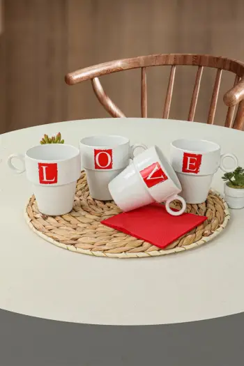 Set filxhanash (6 copë), Hermia Concept, ST102304F004A436500MASD400, bardhë-kuqe