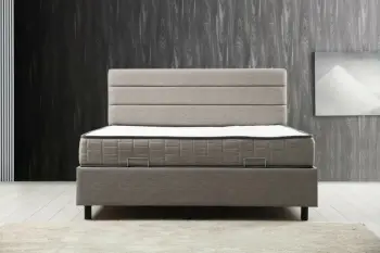 Set dyshek dopio, bazë dhe shtrat, Skye Decor, Motya, 160x200, ngjyrë gri e çelët