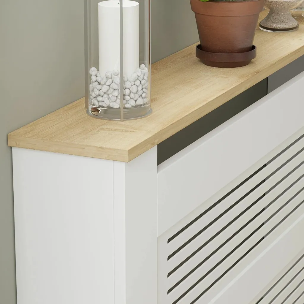 Kapak radiatorësh Skye Decor, ngjyrë lis safir dhe e bardhë - 3