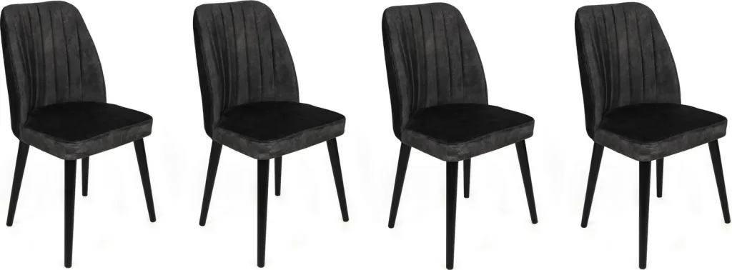 Set karrigesh (4 copë), Skye Decor, Alfa-437 V4, anthracite e zezë - 1