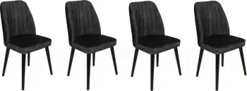 Set karrigesh (4 copë), Skye Decor, Alfa-437 V4, anthracite e zezë