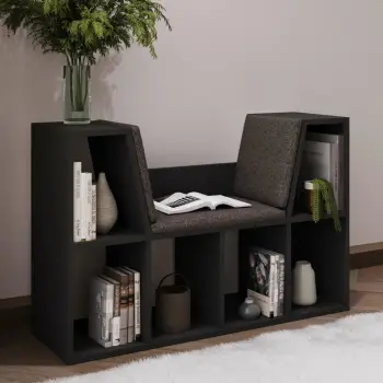 Raft librash me ulëse, ngjyrë antracit, Skye Decor, Livora