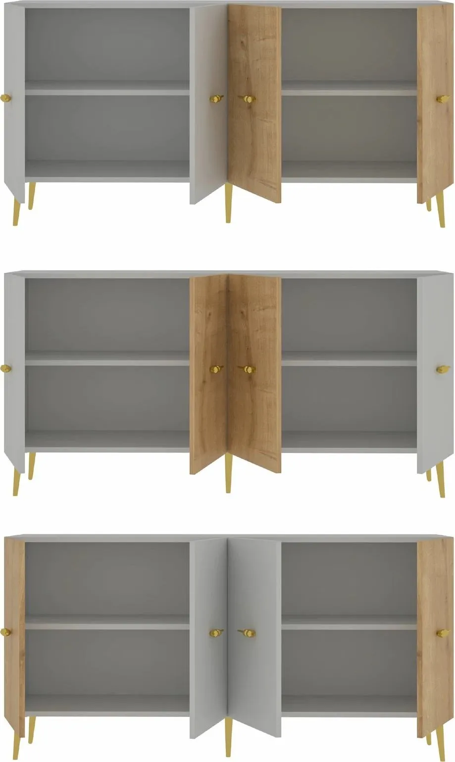 Konsol Skye Decor, Loop KB150, e bardhë, lisi sapphire - 8